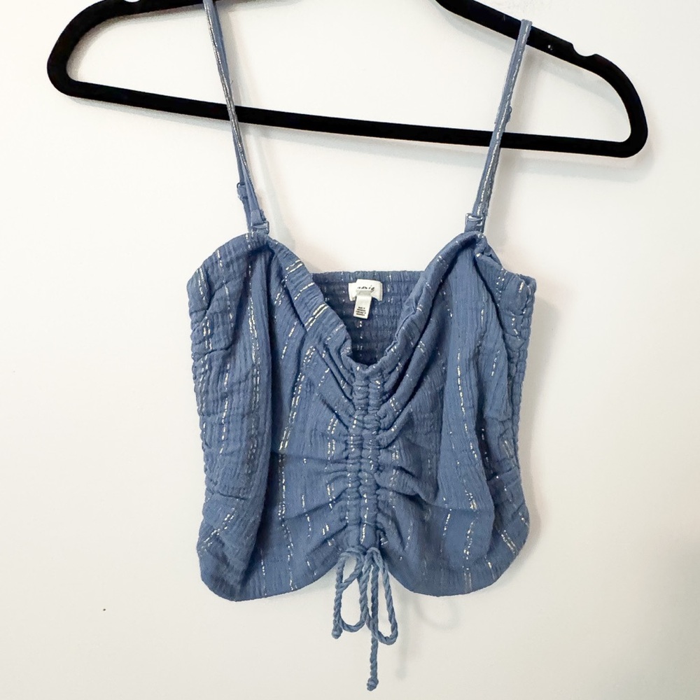 AERIE Blue and Gold 2 Piece Tank and Shorts